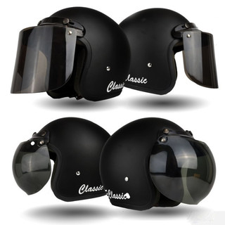 HELM BOGO RETRO DEWASA CLASSIC GARIS KACA DATAR KACA CEMBUNG FREE PACKING KARDUS