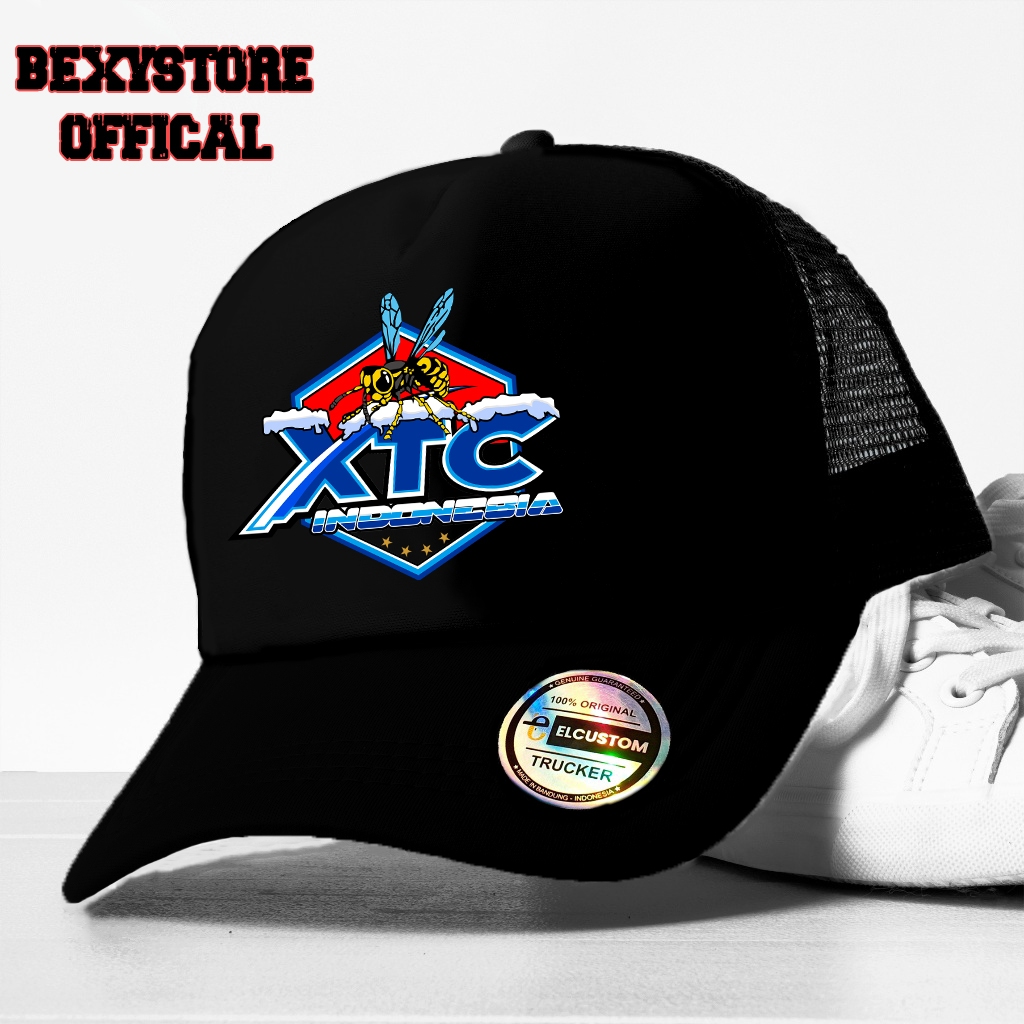 XTC Black Trucker Hat / Band Hat / Baseball Hat / Trucker Hat / Distro Mesh Hat / Premium Hat / Scre