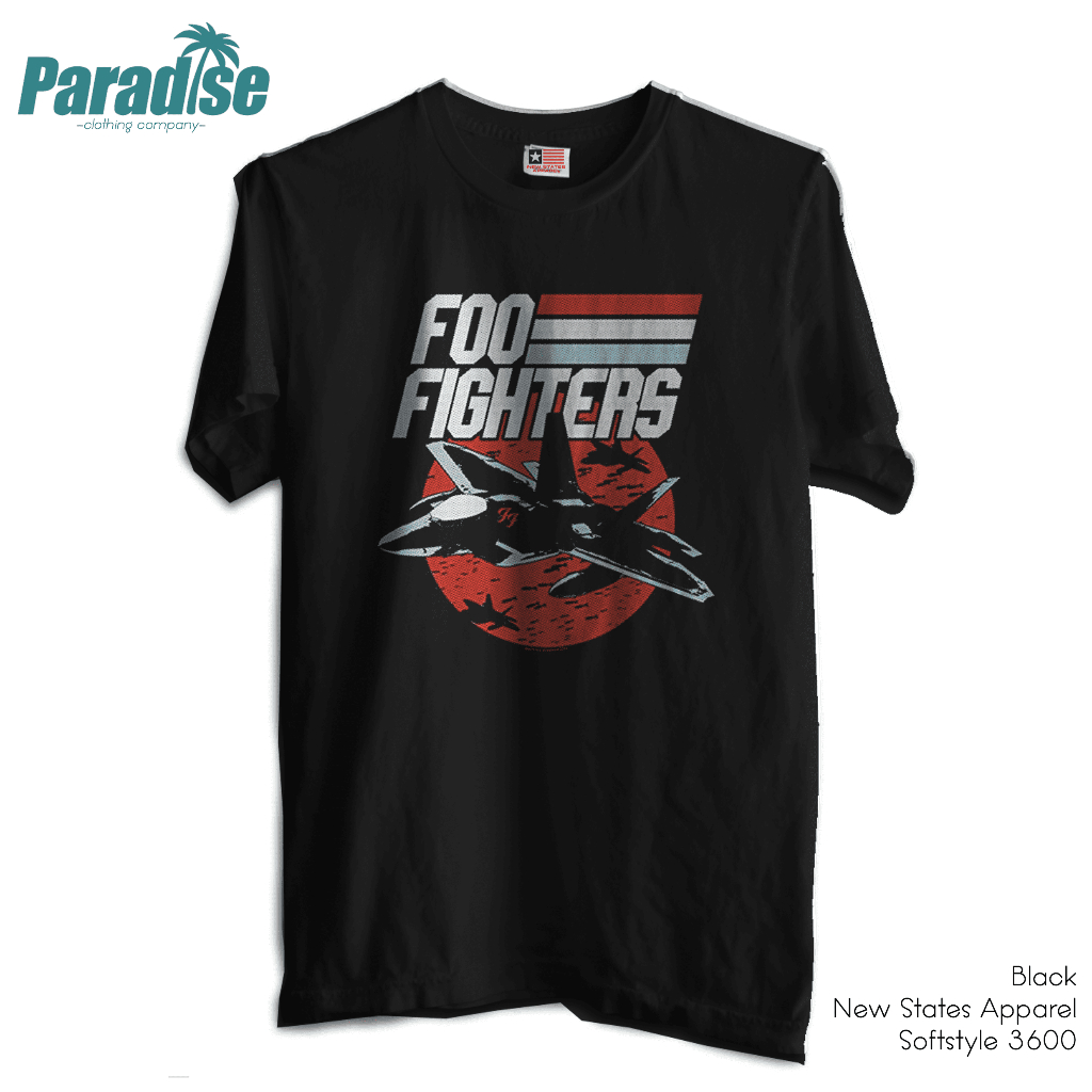 เสื้อยืด พิมพ์ลาย Paradise Band Foo Fighter Jets