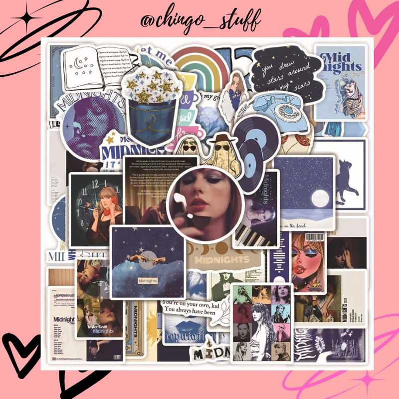 50 ชิ้น++ AESTTHETIC TAYLOR SWIFT MIDNIGHTS 01 สติ๊กเกอร์ //MIDNIGHTS ALBUM สําหรับ tumblr, labtop, 