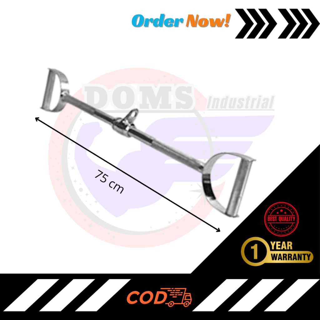 Handle Gym Lat Pull Down Bar - Curl W Bar - D Handle Tricep Bicep Bar