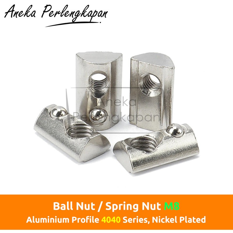 Ball Nut / Spring Nut เลื่อน M8 Aluminium Profile 4040 Series เนื้อหา 10 ชิ้น