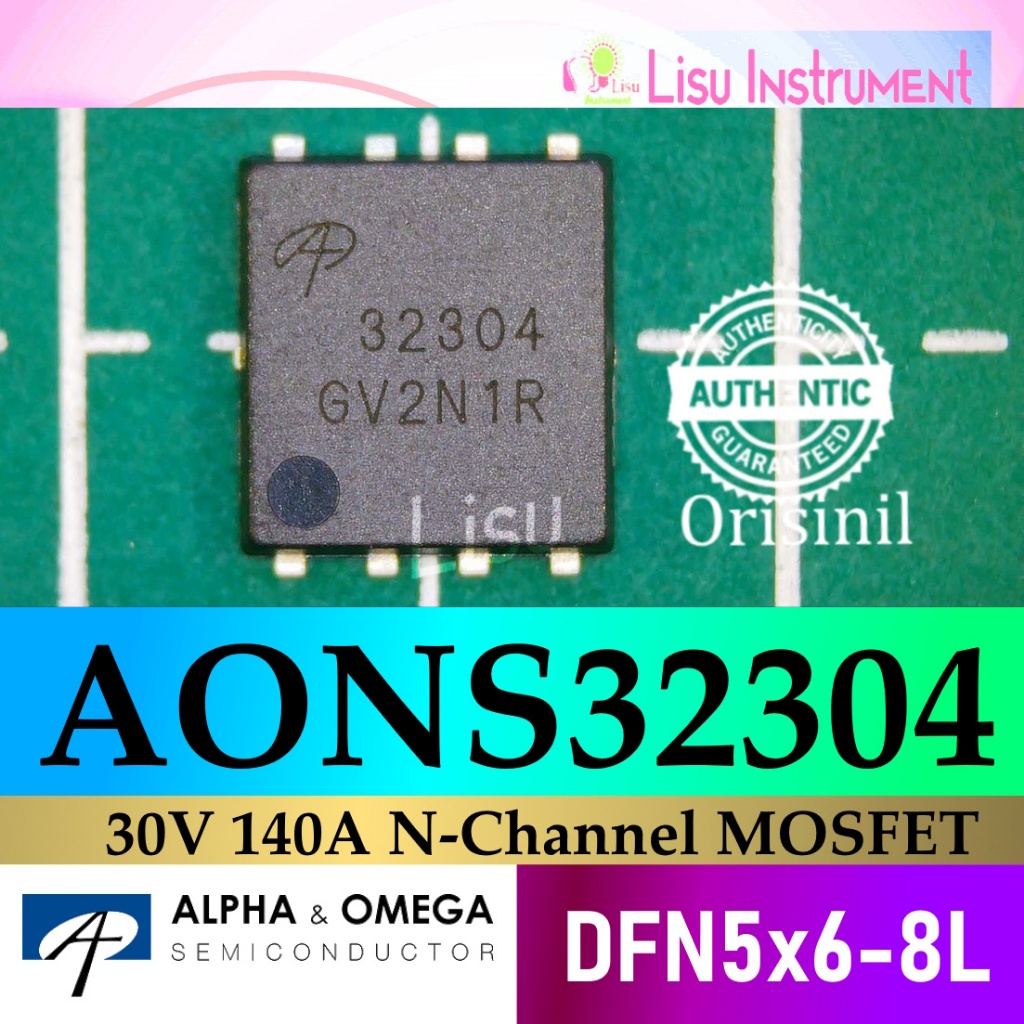 AONS32304 30V 140A N-Channel MOSFET 32304 DFN5x6 Alpha & Omega ORIGINAL เปลี่ยน AN6406 และ AN6404A