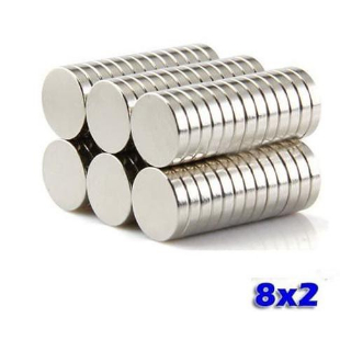 กระบอกแม่เหล็ก Neodymium ที่แข็งแกร่งเป็นพิเศษ N52 ขนาด 8x2mm แม่เหล็กหายาก