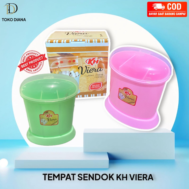 ที่ใส่ช้อน Viera KH / ที่ใส่ช้อนสี / ที่ใส่ช้อนพร้อมฝาส้อม / ครัวพลาสติก Viera