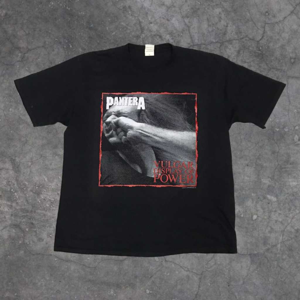 Kaos band tshirt Pantera Vulgar Display of Power Tour 1993 bootleg Modern vintage tshirt style