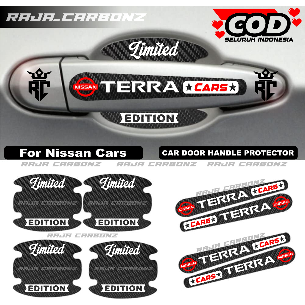 8 ชิ ้ น Nissan Terra รถประตู Handle Protector สติกเกอร ์ คาร ์ บอน Nissan