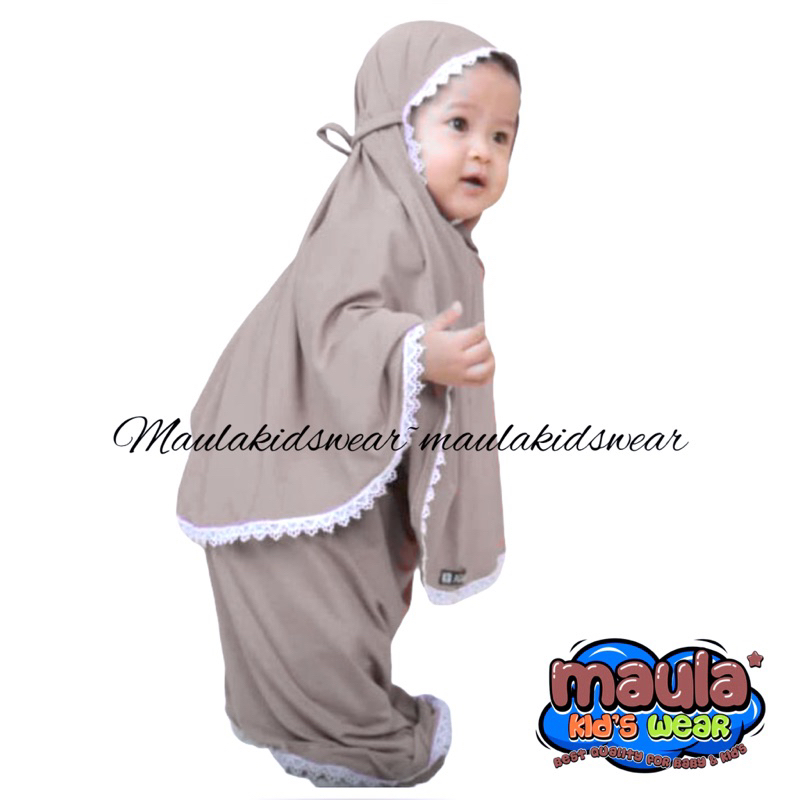 เด็ก mukena | ลูกไม้ baby mukena | ทั้งหมด ที่รัก ขนาด 0-3 ปี วัสดุเย็น กดและยางยืด