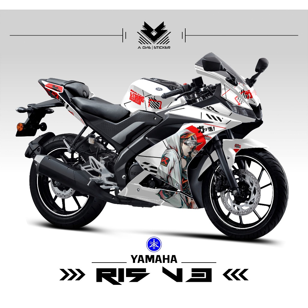 Striping YAMAHA R15 V3 SEMIFULL MOTIF 8 / YAMAHA R15 / V3 / R15 / YAMAHA / DECAL / STRIPING / สติ๊กเ