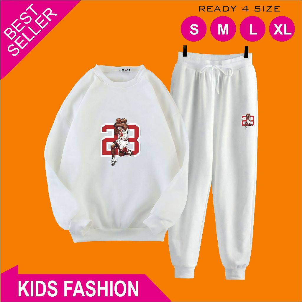 ชุดคอกลมเด็ก 5-15 Years Old Jrd 23 Motif