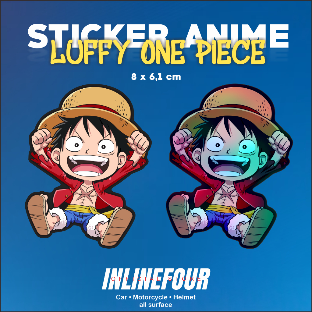 สติ๊กเกอร์โฮโลแกรมอนิเมะ - One Piece Monkey D. สติกเกอร์หมวกฟางลูฟี่ - เสื้อแจ็คเก็ตญี่ปุ่น - สําหรับแล็ปท็อปกรณี แรงม้า หมวกกันน็อคกระเป๋าเดินทาง
