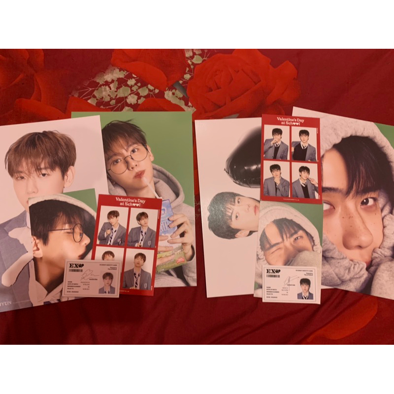 อวยพรฤดูกาล exo 2024 sg24 exo baekhyun sehun ชุดบัตรประจําตัว 4cut โปสการ์ด A4 โปสเตอร์