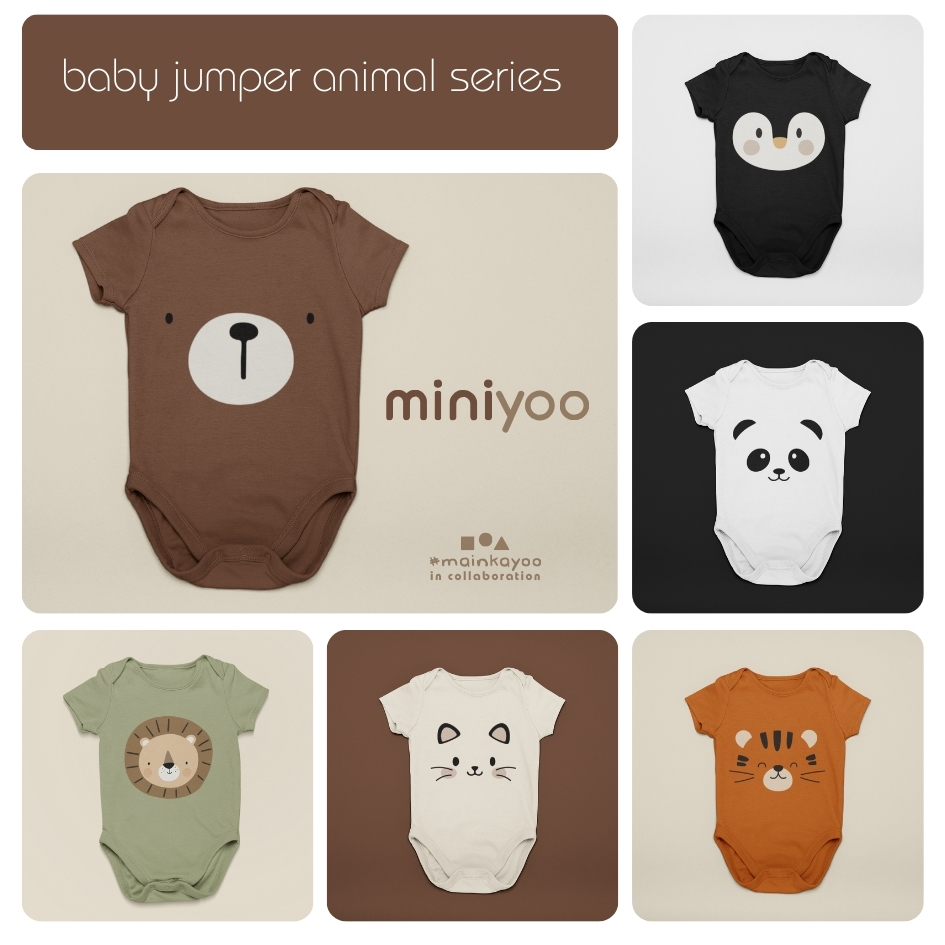 Miniyoo - Jumper Baby Animal Aesthetic Earth Tone Series Jumper Baby Boy Girl Clothes