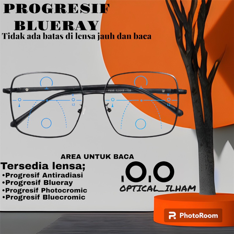 แว่นตาผู้ชายและผู้หญิง Progressive Lens Package Blueray Antirdiation Supersin Progressive Glasses