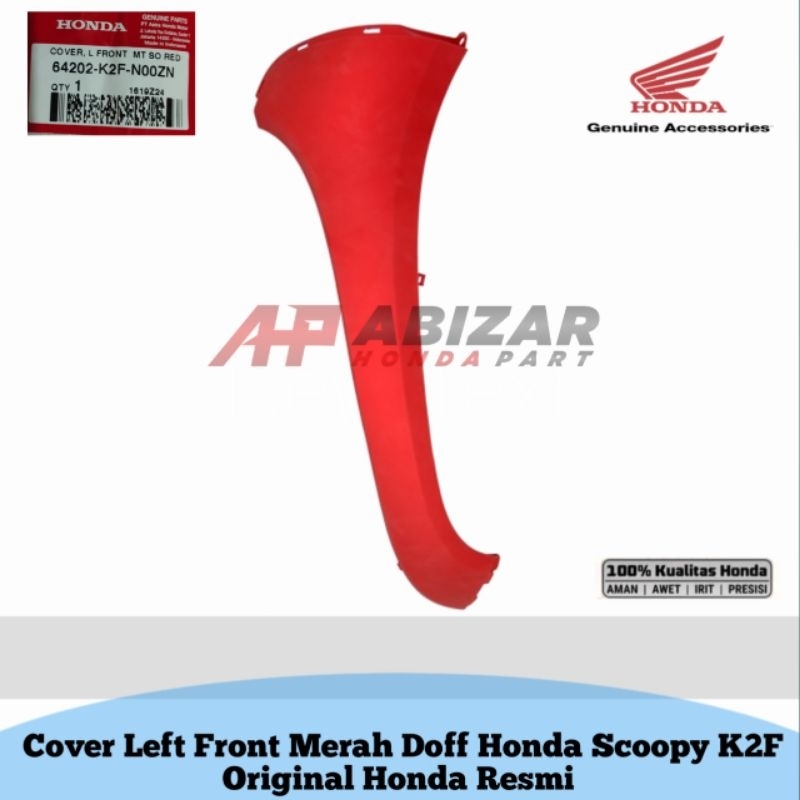 MERAH 64202-K2F-N00ZN ฝาครอบซ้ายด้านหน้า Matte Red Honda Scoopy K2F Original Honda Official