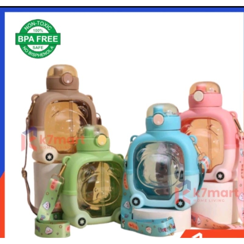 K7MART HI19 EMONJI CHARACTER ขวดดื่ม 1000ML ฟรี 2D STICKER//VIRAL CHILDRENS DRINKING