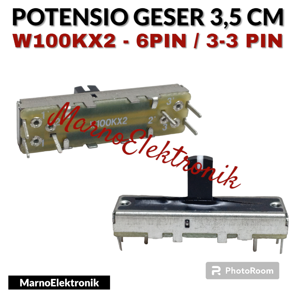 SLIDING POTENTIAL W100KX2 3.5 CM 6 FEET 6PIN 3-3 เดิม