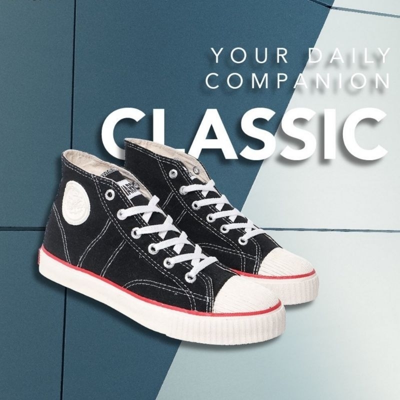 WARRIOR รองเท้าทํางานโรงเรียนและวิทยาลัยสําหรับผู้ชายและผู้หญิง WARRIOR Classic High Laces สีดําและสีขาวขนาดดั้งเดิม 37 ถึง 44 ราคา ถูกที่สุด ดีลบีเคเค แกลเลอรีภาพที่ 2