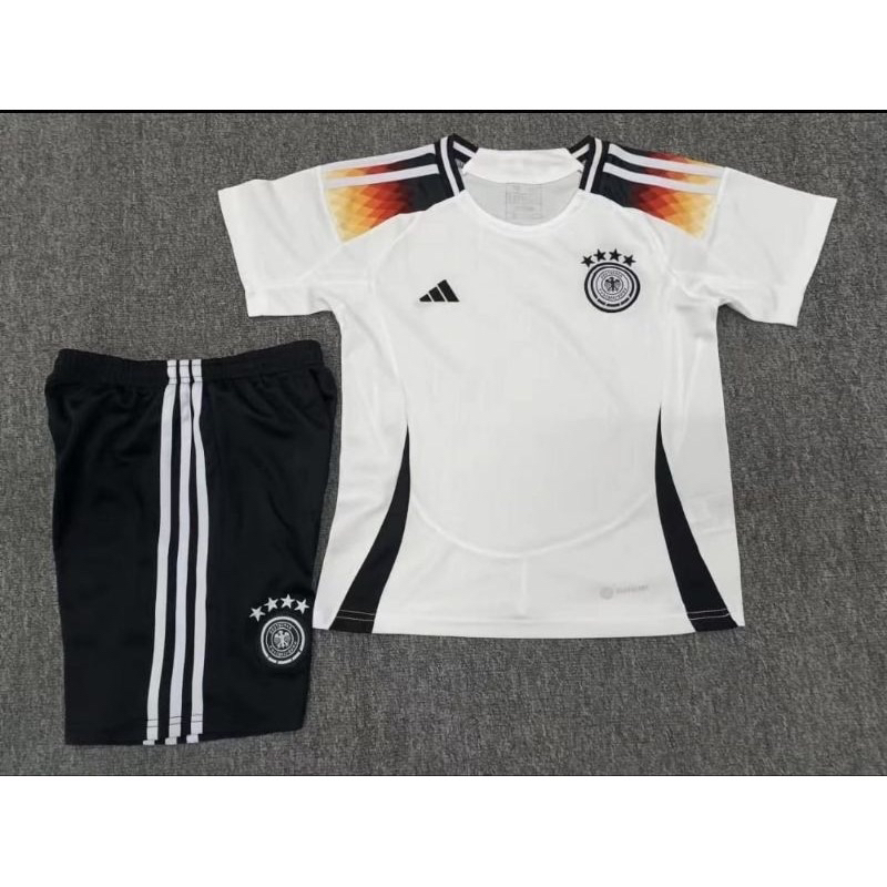 (KIDS) เสื้อกีฬาแขนสั้น ลายทีมชาติฟุตบอลเยอรมัน ยูโร 24/25 go
