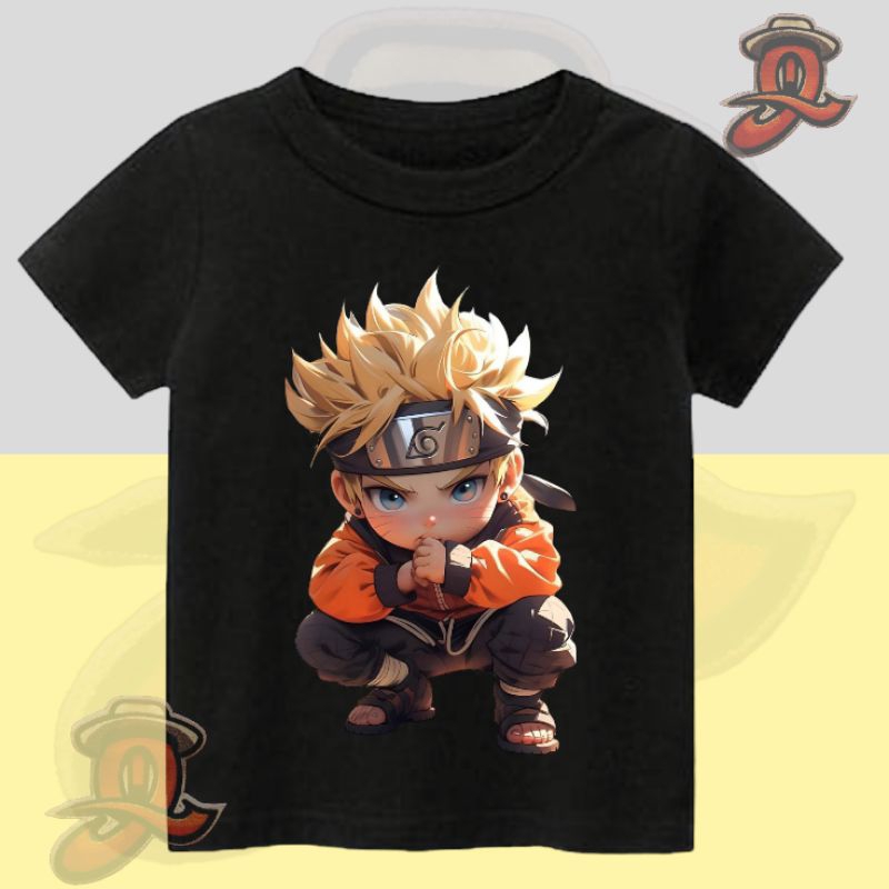 KATUN Naruto chibi Anime เสื้อยืดเด็กทําจากผ้าฝ้ายหวีนุ่ม