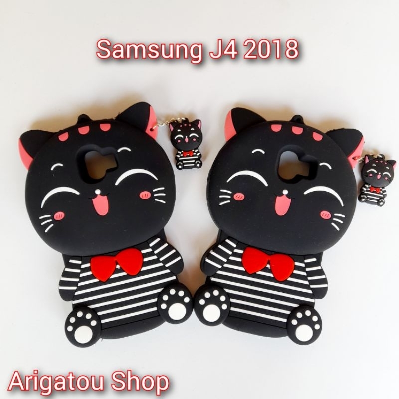 Samsung J4 2018 Case Softcase Mimi Cat Black Cat Character Doll