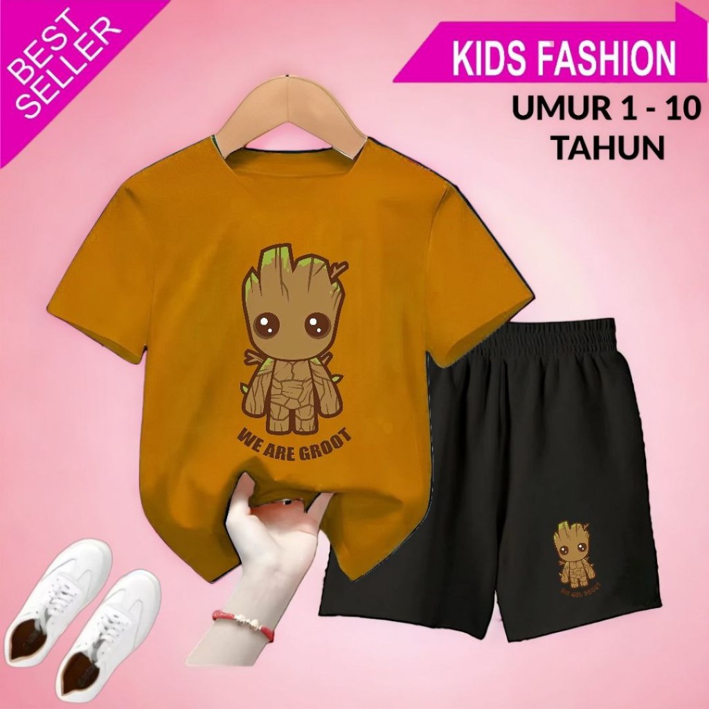 ชุดเสื้อยืดสําหรับ BOYS AND GIRLS 1-10 YEARS - WE ARE GROOT