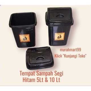 TEMPAT SAMPAH KICIK / TUTUP GOYANG WARNA HITAM 5Lt & 10Lt (1pcs)
