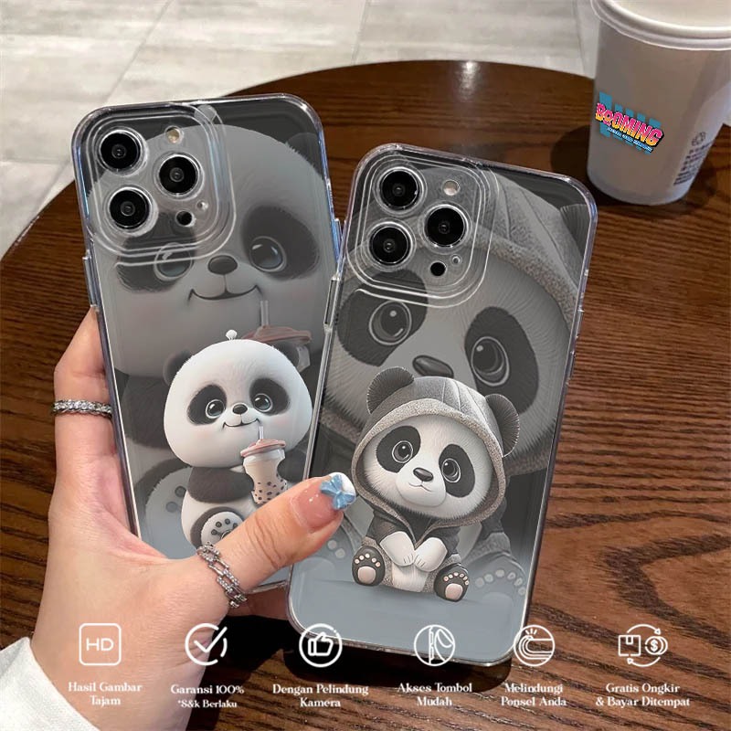 เคส HP Samsung A13 5G A20S A50 A50S A30S A14 5G A54 5G M53 5G A24 5G A34 5G PANDA MOTIF ICM - เคสใส 