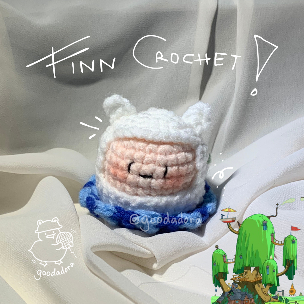 Gungan Finn Adventure Time Crochet | ตุ๊กตาไหมพรม | อามิกุมิ | พวงกุญแจ