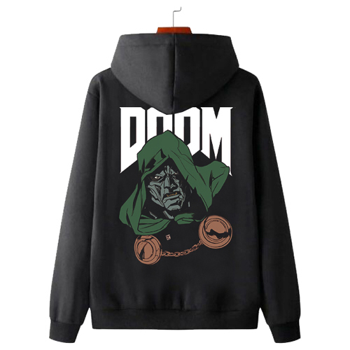 วัสดุผ้าฟลีซมีฮู้ด Dr Doom | จัมเปอร์และซิป
