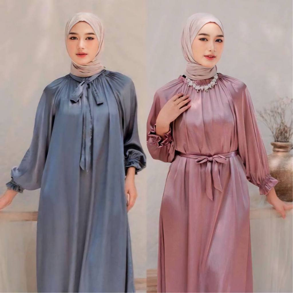 Meriana Women& 39;s Gamis Cradenza Silk Premium - Gamis งานแต่งงานล่าสุด - Cradenza Shimmer Silk Bus