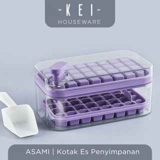 KEI -  ASAMI Cetakan Tingkat Es Ice Mnimalis Wadah Es Batu Mudah Tempat Es Praktis Cetakan Ice Cube Estetik Wadah Otomatis Ice Tray Pintar