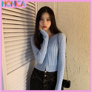 Monica Premium Cable Knit Cropped Cardigan READY| cardi rajut lengan panjang luaran wanita korea polos