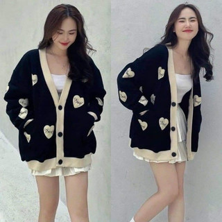 SWE LOVE CARDI OVERSIZE WANITA OUTFIT KOREAN LOOK CARDY KANCING BERSAKU