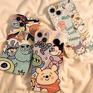 Disney  Hard Case Glossy For IPhone 7 8 SE Xr Xs Max 11 12 13 Mini 14 Plus 15 Pro Max Phone Casing Lens Protection forever crush Aesthetic Couple