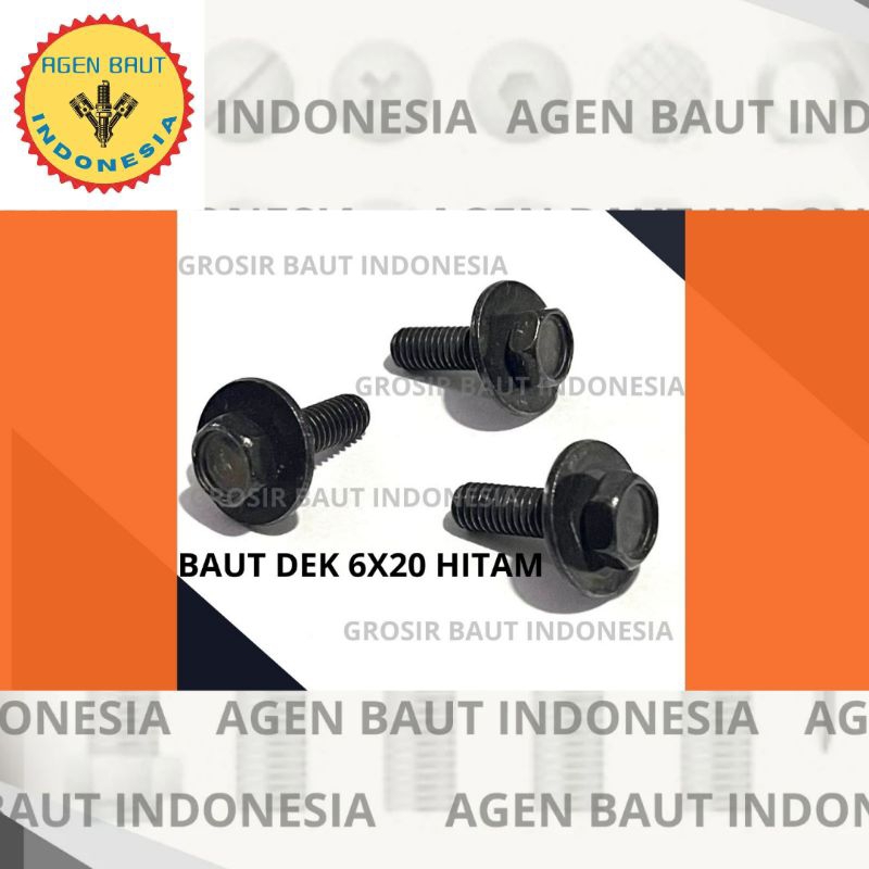 10 แหวน M6x20 สีดํา Bolt / M6x20 Deck Bolt