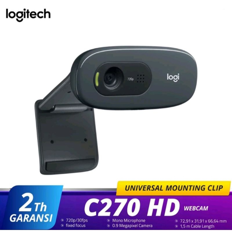 กล้องเว็บแคม Logitech C270 HD 720p 30fps