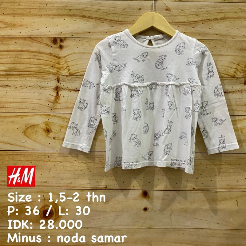 H*m kids เสื้อยืดเด็กผู้หญิง ไซส์ 1.5-2 ปี