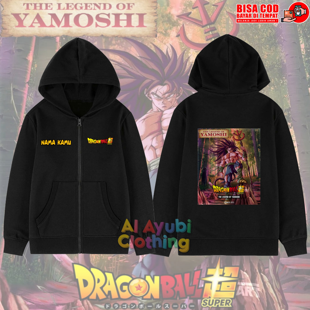 Yamoshi DragonBall เสื้อแจ็กเก็ต มีซิป มีฮู้ด สําหรับเด็ก