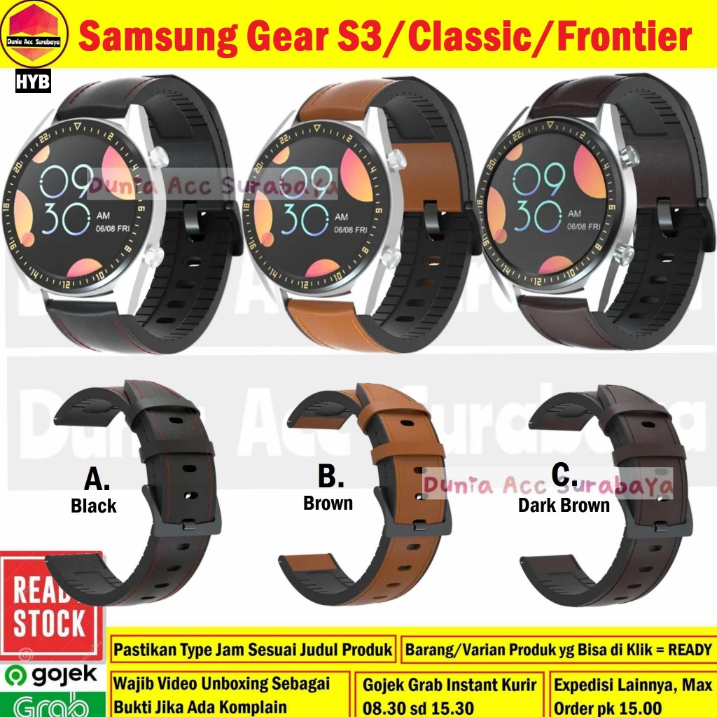 สายนาฬิกาข้อมือ สายหนังไฮบริด สไตล์คลาสสิก สําหรับ Samsung Galaxy Gear S3 S3 Frontier HYB