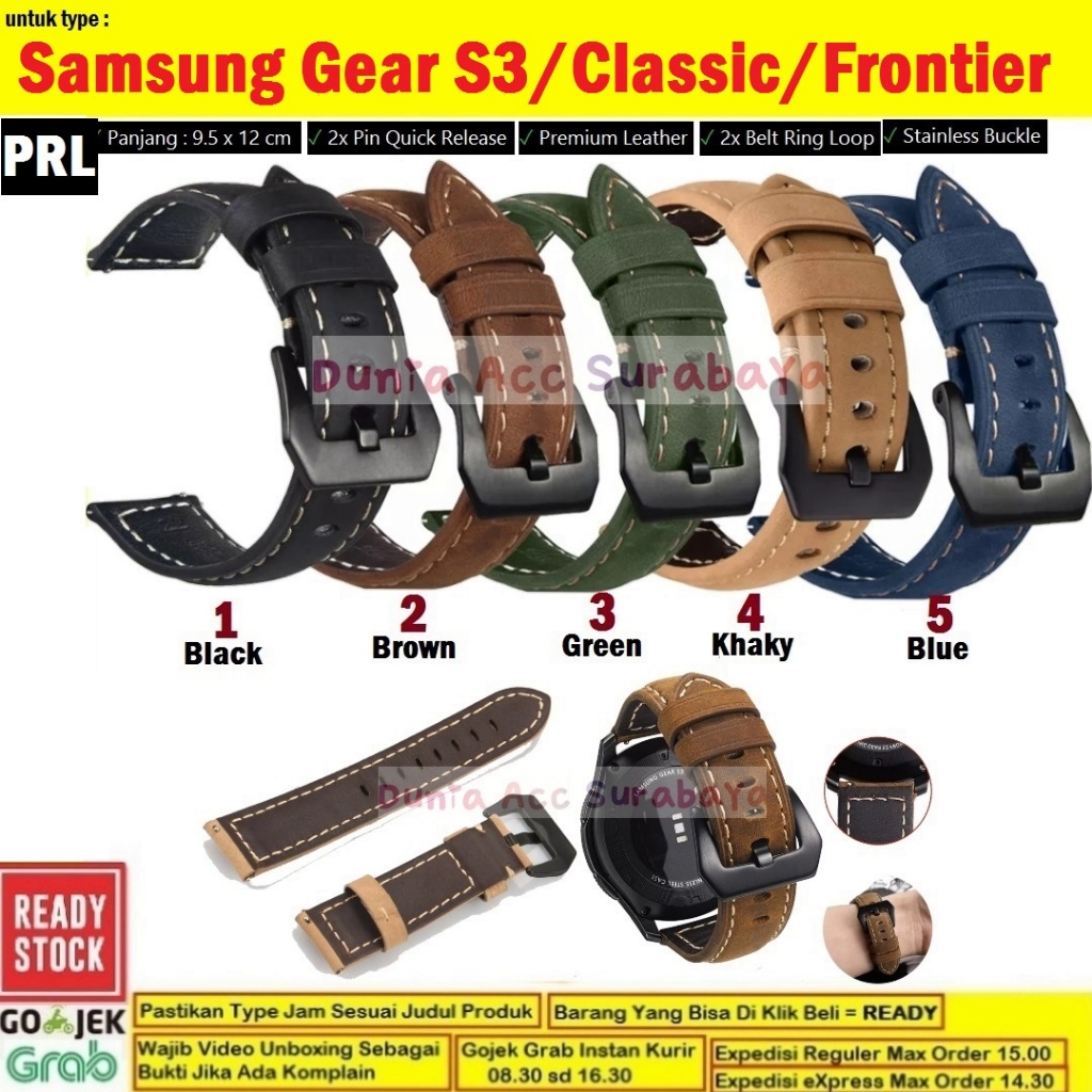 สายนาฬิกาข้อมือ สายหนัง ขนาด 22 มม. สําหรับ Samsung Gear S3 S3 Classic S3 Frontier