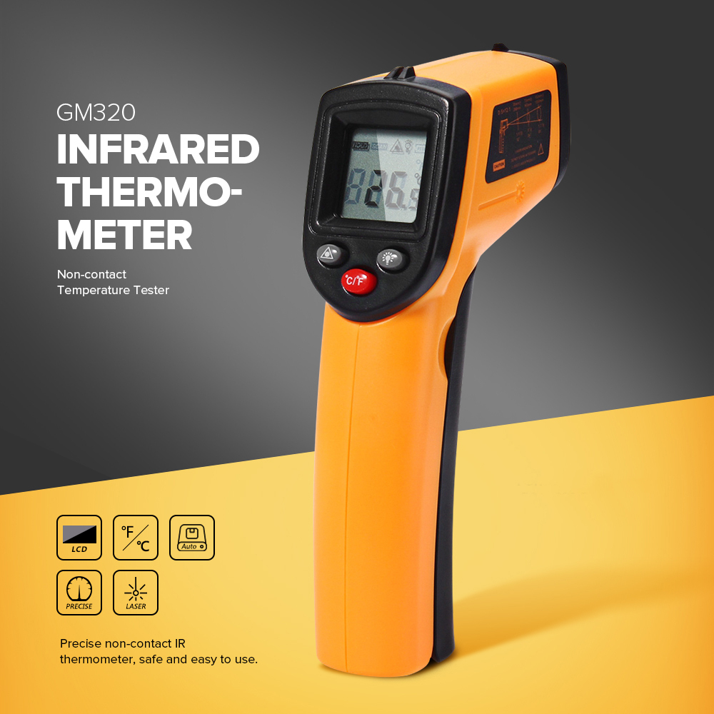 Thermogun เครื่องวัดอุณหภูมิเลเซอร์อุตสาหกรรมอินฟราเรดแบบไม่สัมผัส - GM320 - สีส้ม