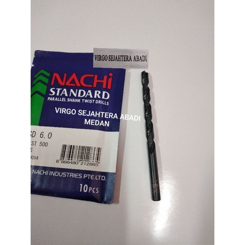 MATA NACHI IRON DRILL BIT 6.0MM 6MM HSS STRAIGHT SHANK DRILL 6 mm.