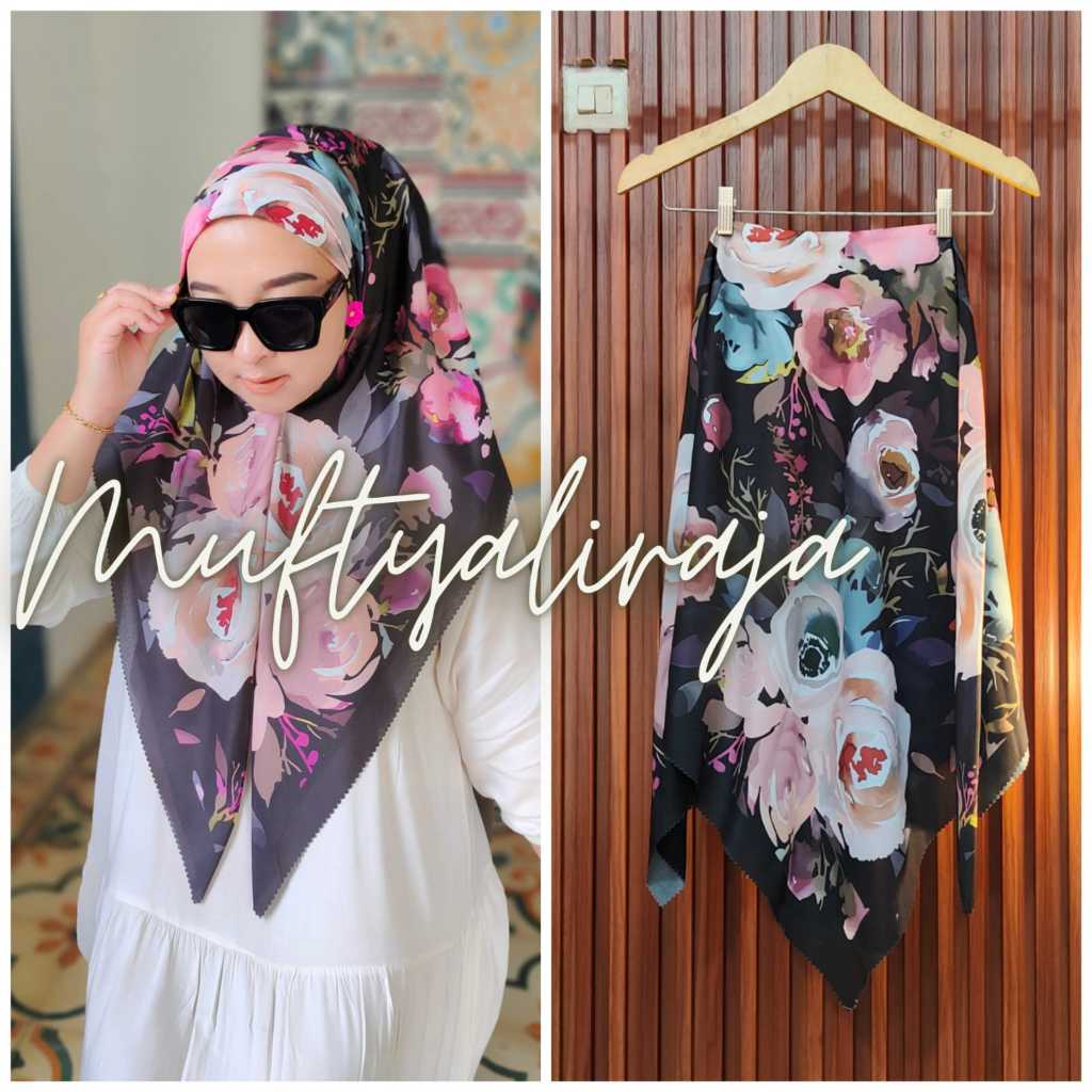 ฮิญาบคุณภาพระดับพรีเมียม VUAL MATERIAL SUBLIM DENAY ผ้าคลุมสี่เหลี่ยมธรรมดา motif