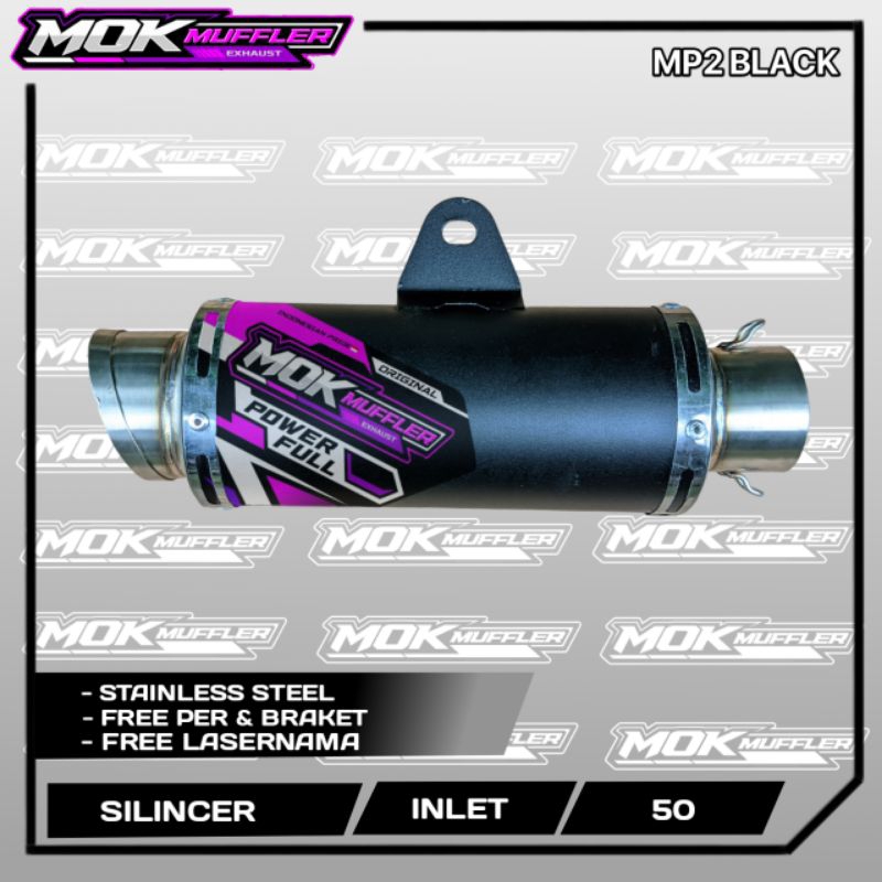 Yamaha MX King MX Old MX Racing Exhaust Silincer ใหม ่ ประเภท MP2 Black Inlet 50