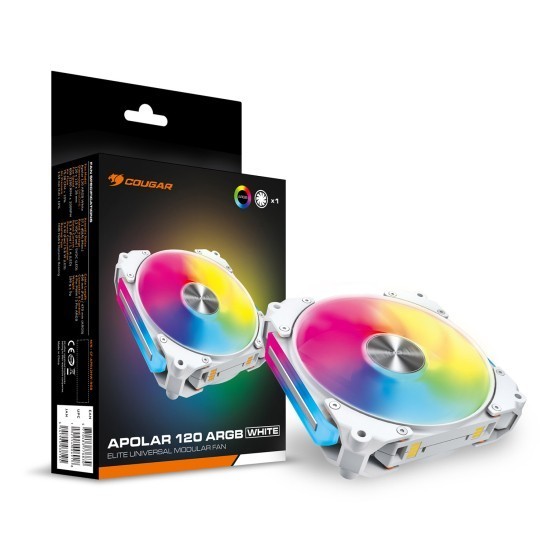 Cougar APOLAR 120 ARGB Elite Uni Fan 2200 RPM - แพ็คเดี่ยว - สีขาว