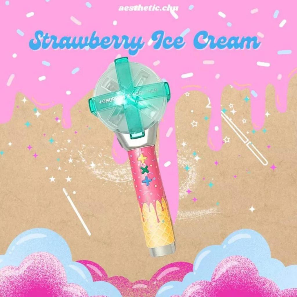 Pink Ice Cream Skin STICKER Light Stick Moabong TXT Deco Decal Ver 1 ( สติ ๊ กเกอร ์ เท ่ านั ้ น )