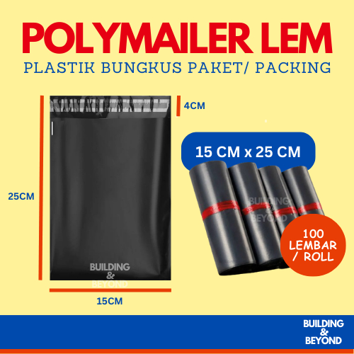 ECONOMIC BLACK POLYMAILER 15 x 25 CM ONLINE PACKING PACKING CONTENTS 100 แผ่น ชิ้น