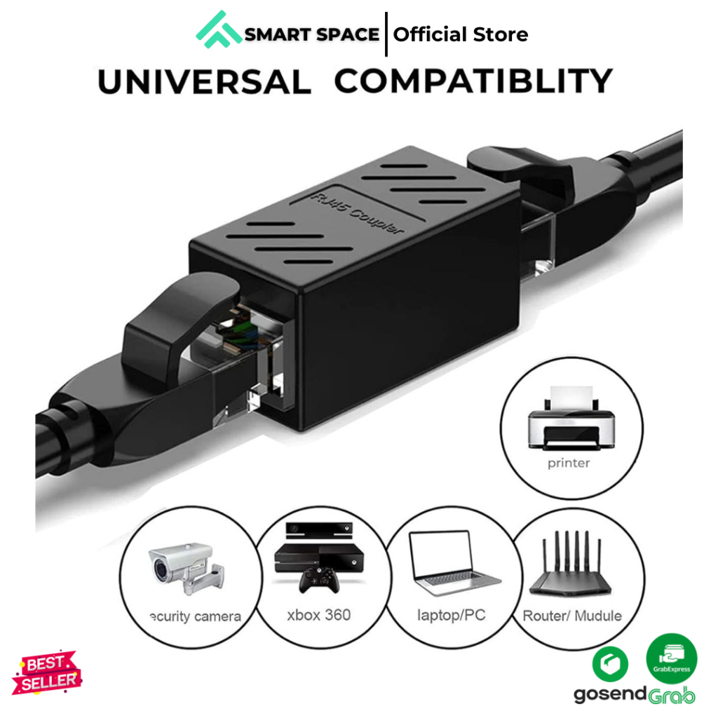 RJ45 Female to Female Cat 15A16A LAN Extension Adapter Connector Internet Ethernet