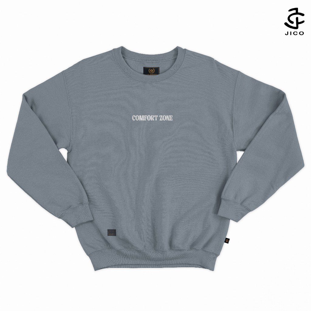 JICO - Comfort Zone M - XXL Premium Fleece Crewneck Sweater สีเดนิม
